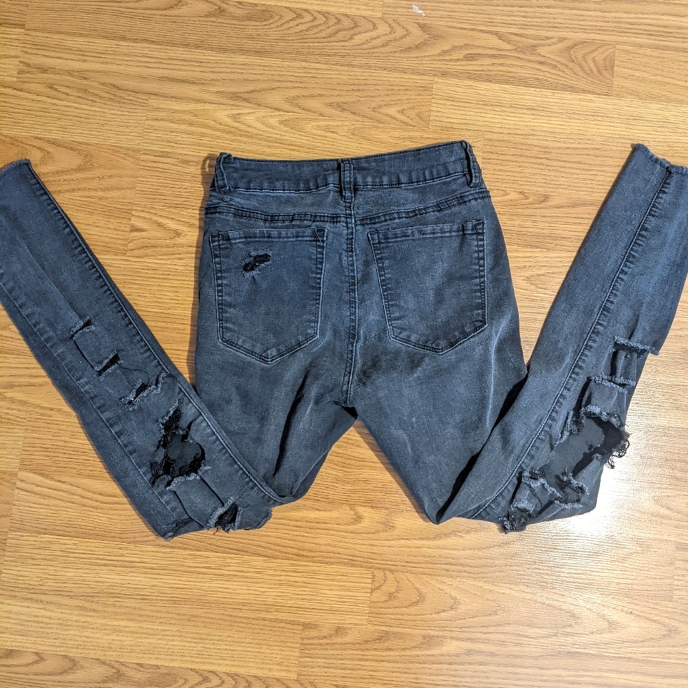 High waist skinny black jeans
